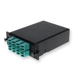 Picture of 4-Bay Cassette 2x 12-Fiber MPO In, 8 LC Duplex Out, Multi-mode Duplex OM4