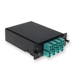 Picture of 4-Bay Cassette 2x 12-Fiber MPO In, 8 LC Duplex Out, Multi-mode Duplex OM4