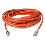 Picture of 50ft Orange CAT 6A Shielded PVC Ethernet Cable Snagless Easy Clear Boot RJ-45 M/M