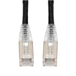 Picture of 50ft Black CAT 6 Shielded PVC Ethernet Cable Snagless Easy Clear Boot TAA RJ-45 M/M