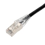 Picture of 50ft Black CAT 6 Shielded PVC Ethernet Cable Snagless Easy Clear Boot TAA RJ-45 M/M