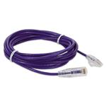 Picture of 50ft RJ-45 (Male) to RJ-45 (Male) Straight Purple Cat6A Slim UTP PVC Copper Patch Cable