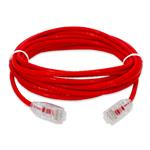 Picture of 50ft RJ-45 (Male) to RJ-45 (Male) Straight Red Cat6A Slim UTP PVC Copper Patch Cable