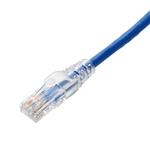 Picture of 56in Blue CAT 6 PVC Ethernet Cable Snagless Clear-Claw RJ-45 M/M with Serialized Labeled Ends