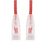 Picture of 100-Pack 3ft Red CAT 6 Slim PVC Ethernet Cable Snagless Clear-Claw RJ-45 M/M Bulk Bag Packaged, No Twist Ties