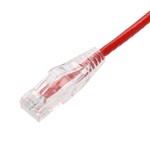 Picture of 100-Pack 3ft Red CAT 6 Slim PVC Ethernet Cable Snagless Clear-Claw RJ-45 M/M Bulk Bag Packaged, No Twist Ties