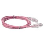 Picture of 5ft Pink CAT 6A Slim PVC Ethernet Cable Snagless Clear-Claw RJ-45 M/M