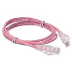 Picture of 5ft Pink CAT 6A Slim PVC Ethernet Cable Snagless Clear-Claw RJ-45 M/M