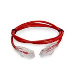 Picture of 6.5ft Red CAT 6 Slim PVC Ethernet Cable Snagless Clear-Claw RJ-45 M/M