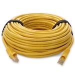 Picture of 65ft Yellow CAT 6A PVC Ethernet Cable Snagless Bubble Boot RJ-45 M/M
