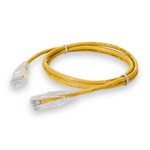 Picture of 6ft Yellow CAT 6A Slim PVC Ethernet Cable Snagless Clear-Claw RJ-45 M/M