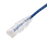 Picture of 100-Pack 3ft Blue CAT 6 Slim PVC Ethernet Cable Snagless Clear-Claw RJ-45 M/M Bulk Bag Packaged, No Twist Ties