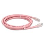 Picture of 7ft Pink CAT 6A PVC Ethernet Cable Snagless Bubble Boot RJ-45 M/M