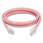 Picture of 7ft Pink CAT 6A PVC Ethernet Cable Snagless Bubble Boot RJ-45 M/M