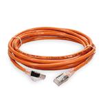 Picture of 7ft Orange CAT 6A Shielded PVC Ethernet Cable Snagless Easy Clear Boot RJ-45 M/M