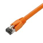 Picture of 7ft Orange CAT 8 Shielded (S/FTP) PVC Ethernet Cable Snagless Easy Boot RJ-45 M/M