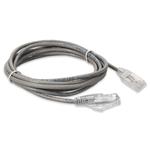 Picture of 7ft Gray CAT 6A Slim PVC Ethernet Cable Snagless Clear-Claw RJ-45 M/M