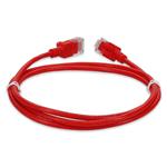Picture of 7ft Red CAT 6A Slim PVC Ethernet Cable Snagless Clear-Claw TAA RJ-45 M/M