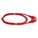 Picture of 7ft Red CAT 6A Slim PVC Ethernet Cable Snagless Clear-Claw TAA RJ-45 M/M