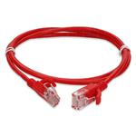 Picture of 7ft Red CAT 6A Slim PVC Ethernet Cable Snagless Clear-Claw TAA RJ-45 M/M