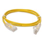 Picture of 7ft RJ-45 (Male) to RJ-45 (Male) Straight Yellow Cat6 Slim UTP PVC Copper Patch Cable
