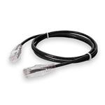 Picture of 7ft Black CAT 6A Slim PVC Ethernet Cable Snagless Clear-Claw RJ-45 M/M