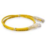 Picture of 8ft Yellow CAT 6 Slim PVC Ethernet Cable Snagless Clear-Claw RJ-45 M/M