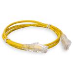 Picture of 8ft Yellow CAT 6 Slim PVC Ethernet Cable Snagless Clear-Claw RJ-45 M/M