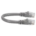 Picture of 8in Gray CAT 6 PVC Ethernet Cable Snagless Bubble Boot RJ-45 M/M
