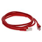 Picture of 9ft Red CAT 6 Shielded PVC Ethernet Cable Snagless Easy Clear Boot TAA RJ-45 M/M