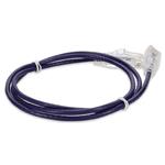Picture of 9ft Purple CAT 6A Slim PVC Ethernet Cable Snagless Clear-Claw RJ-45 M/M