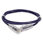 Picture of 9ft Purple CAT 6A Slim PVC Ethernet Cable Snagless Clear-Claw RJ-45 M/M