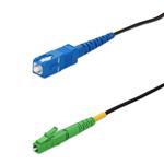 Picture of 2m ALC to SC Black OS2 Simplex Armored OFNR (Riser-Rated) SMF Fiber Patch Cable