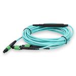 Picture of 5m MPO-12/APC to 2xMPO/APC Aqua OM4 LSZH 8-Strand Fiber Patch Cable