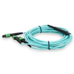 Picture of 5m MPO-12/APC to 2xMPO/APC Aqua OM4 LSZH 8-Strand Fiber Patch Cable