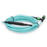 Picture of 5m MPO-12/APC to 2xMPO/APC Aqua OM4 LSZH 8-Strand Fiber Patch Cable