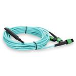 Picture of 5m MPO-12/APC to 2xMPO/APC Aqua OM4 LSZH 8-Strand Fiber Patch Cable
