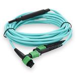 Picture of 5m MPO-12/APC to 2xMPO/APC Aqua OM4 LSZH 8-Strand Fiber Patch Cable
