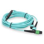 Picture of 10m MPO/APC to 2xMPO/UPC Aqua OM4 LSZH 12-Strand Fiber Patch Cable