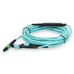 Picture of 5m MPO/APC to 2xMPO/UPC Aqua OM4 LSZH 12-Strand Fiber Patch Cable