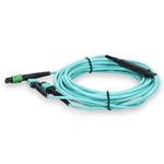 Picture of 5m MPO/APC to 2xMPO/UPC Aqua OM4 LSZH 12-Strand Fiber Patch Cable