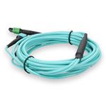 Picture of 5m MPO/APC to 2xMPO/UPC Aqua OM4 LSZH 12-Strand Fiber Patch Cable