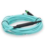 Picture of 5m MPO/APC to 2xMPO/UPC Aqua OM4 LSZH 12-Strand Fiber Patch Cable