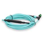 Picture of 5m MPO/APC to 2xMPO/UPC Aqua OM4 LSZH 12-Strand Fiber Patch Cable