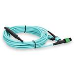 Picture of 5m MPO/APC to 2xMPO/UPC Aqua OM4 LSZH 12-Strand Fiber Patch Cable