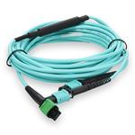 Picture of 5m MPO/APC to 2xMPO/UPC Aqua OM4 LSZH 12-Strand Fiber Patch Cable