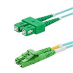 Picture of 0.5m ASC to ALC Aqua OM4 Duplex OFNR (Riser-Rated) Fiber Patch Cable
