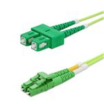 Picture of 0.5m ASC to ALC Lime Green OM5 Duplex OFNP (Plenum-Rated) Fiber Patch Cable
