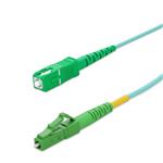 Picture of 0.5m ASC to ALC Aqua OM4 Simplex OFNP (Plenum-Rated) Fiber Patch Cable