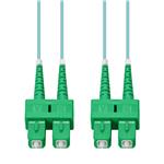 Picture of 0.5m ASC to ASC Aqua OM4 Duplex OFNP (Plenum-Rated) Fiber Patch Cable
